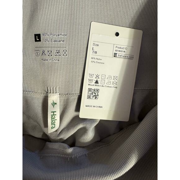 Halara Gray Seamless Flow High Waisted Ruched Yoga Leggings, Size L - Picture 5 of 6